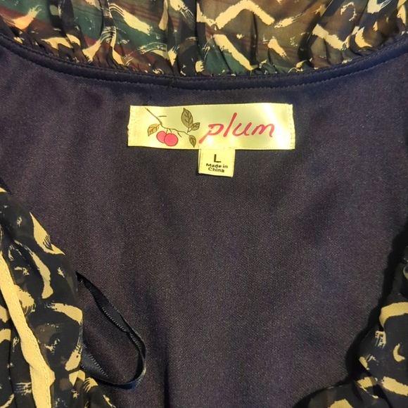 Navy Blue Ruffle Mini Dress - Picture 2 of 2